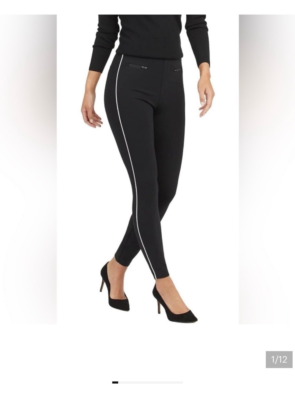Never worn!! Spanx Ankle Piped Skinny Perfect Pant in Black size Medium Petite